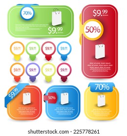 web element set best for sale advertisement. vector