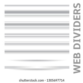Web elements. Web dividers. Vector illustration.