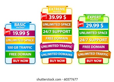 Web elements web host banners