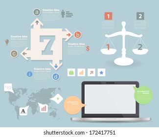 Web Elements Modern Flat Style Infographics Elements