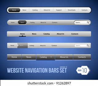 Web Elements Navigation Bar Set Version 2