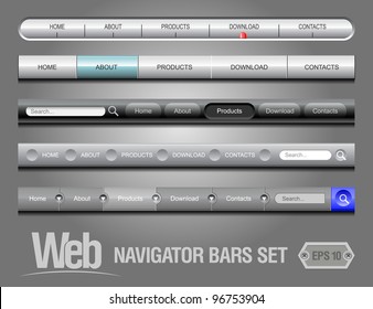 Web Elements Navigation Bar Set