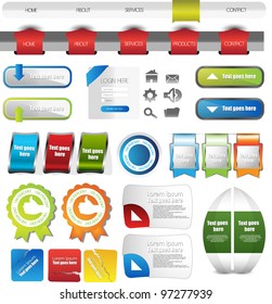 web elements with navigation pack menu