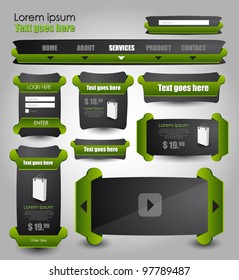 web elements with navigation pack menu