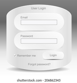 Web elements. Register and login web window