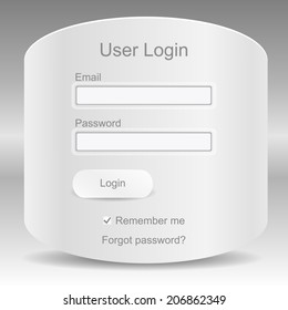 Web elements. Register and login web window