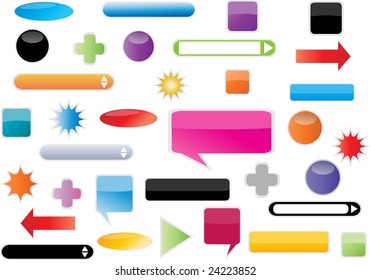Web elements set (vector) for adding your own text or icons is perfect