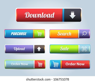 Web Elements Shiny Vector Button Set
