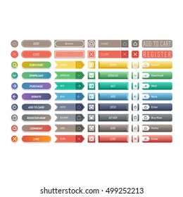 Web Elements Site Buttons And Vector Shop Button Set