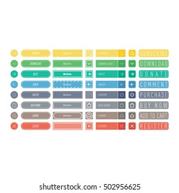 Web elements site buttons and vector shop button set