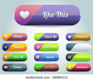 Web Elements Vector Button Set