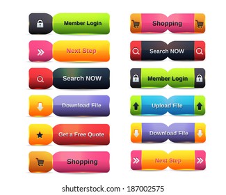 Web Elements Vector Button Set