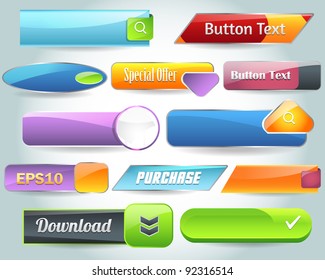 Web Elements Vector Button Set