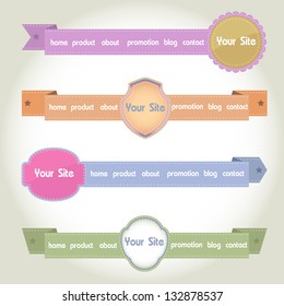 Web Elements Vector Header & Navigation Templates Set
