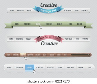 Web Elements Vector Header & Navigation Templates Set 01