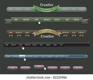 Web Elements Vector Header & Navigation Templates Set 02