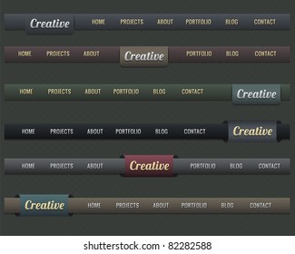 Web Elements Vector Header & Navigation Templates Set 04