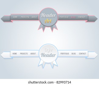 Web Elements Vector Header & Navigation Templates Set