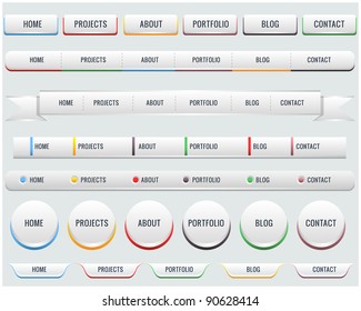 Web Elements Vector Header & Navigation Templates Set