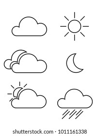 Web elements weather icons for meteorological forecast.