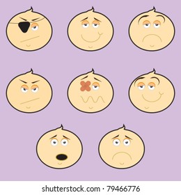 Web emojis and emoticons -Vector Art-