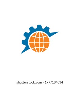 web engineering logo , factory industry logo