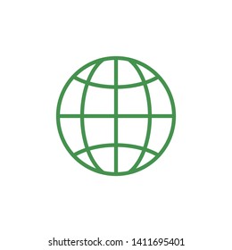 Web environment icon. Green ecological sign. Protect planet. Vector illustration for design.
