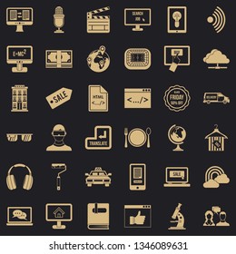 Web equipment icons set. Simple style of 36 web equipment vector icons for web for any design