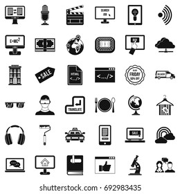 Web equipment icons set. Simple style of 36 web equipment vector icons for web isolated on white background