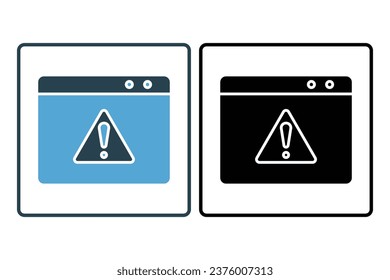 Web error icon. icon related to warning, notification. suitable for app, user interfaces, printable etc. Solid icon style. Simple vector design editable