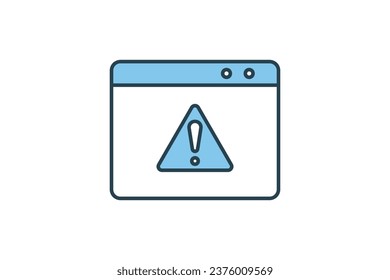 Web error icon. icon related to warning, notification. suitable for app, user interfaces, printable etc. Flat line icon style. Simple vector design editable