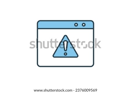 Web error icon. icon related to warning, notification. suitable for app, user interfaces, printable etc. Flat line icon style. Simple vector design editable