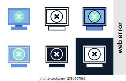 web error illutration icons set. Simple web error icons used web development.