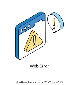Web Error Isometric style icon. Symbol on White background EPS 10 File