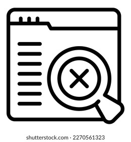 Web error search icon outline vector. Lost connection. Page connect