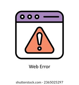 Web Error vector Fill outline icon illustration. EPS 10 File.