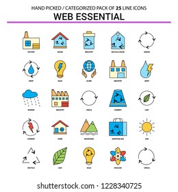 Web Essential Flat Line Icon Set - Business Concept Icons Design