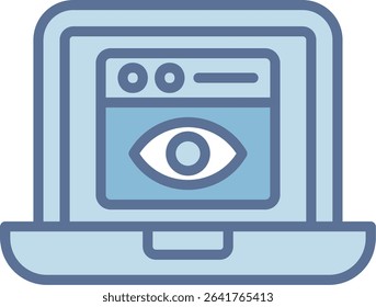 Web Eye Monitoring Filled Blue Tone Icon