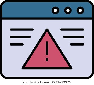 Web failure concept, Browser with Exclamation marks Vector Icon Design, Cloud computing and Internet hosting services Symbol, Webpage not found error stock, Problem with Website illustration,