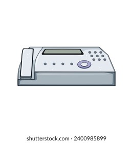 web fax machine cartoon. document paper, telephone business, technology tele web fax machine sign. isolated symbol vector illustration