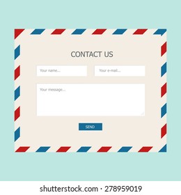 Web feedback form with mail design for website