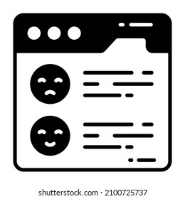 icono de retroalimentación web, encuesta y comentarios, ilustración vectorial moderna 