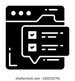 icono de retroalimentación web, encuesta y comentarios, ilustración vectorial moderna 