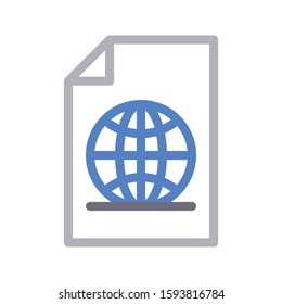 web file vector color line icon 