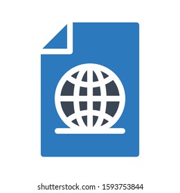 web file vector glyph color icon 