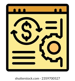 Web finance icon outline vector. Creative strategy. Service progress color flat