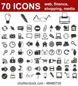 Web, Finance, Shopping and Media Icons