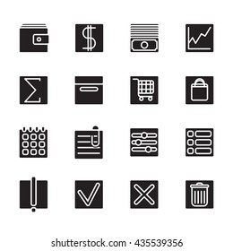 Web and financial vector icons for business application or web site