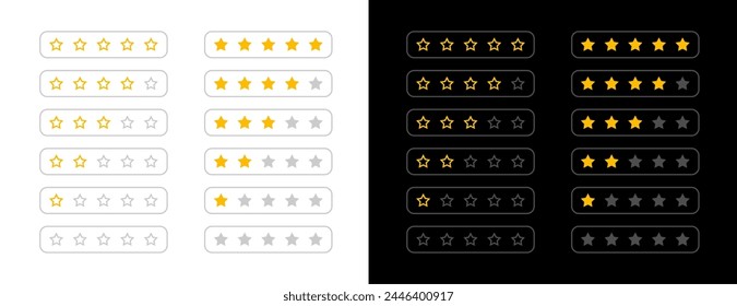 web five stars rating in two different background vector