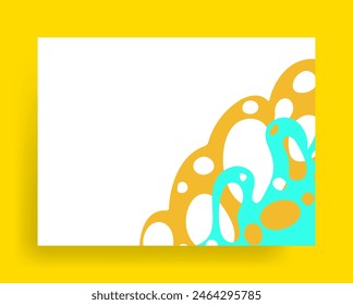 Web Flat Blue, Yellow  Wavy Border Template
